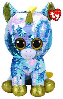 Mīkstā rotaļlieta TY Beanie Boos Flippables Sequin Pixie Unicorn, daudzkrāsaina, 40 cm