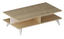 Kavos staliukas Kalune Design Isabel, ąžuolo sp./balta sp., 90 cm x 50 cm x 27.6 cm