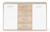 Komoda Forte Pilvi NTU231-Q45F, ruda sp./balta sp., 85 cm x 120 cm x 35 cm