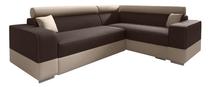 Kampinė sofa Idzczak Meble Infinity Mini M05332, ruda sp./smėlio sp., dešininė, 256 x 186 cm x 93 cm