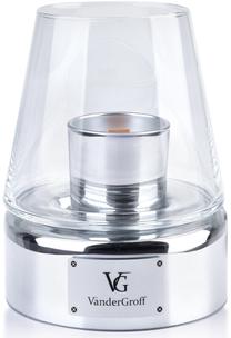 Žvakė, aromatinė VanderGroff Cristie Mini Lantern, 24 h, skaidri sp./sidabro sp.