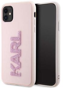 Telefona vāciņš Karl Lagerfeld 3D Rubber Glitter Logo KLHCN613DMBKCP, rozā krās., Apple