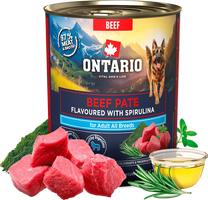 Šlapias šunų maistas Ontario Adult Pate, jautiena/spirulina, 0.8 kg