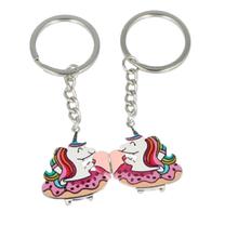 Брелок для ключей Inca Unicorn 2pcs, белый цв./серебристый цв./розовый цв.