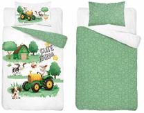 Детский комплект постельного белья Cute Farm PPG-158, белый цв./зеленый цв., 120 x 90 cm