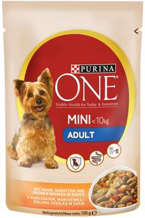 Влажный корм для собак Purina One Mini Adult, курица, 0.1 кг