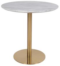 Valgomojo stalas House Nordic Bolzano, aukso sp./balta sp./marmuro sp., 90 cm x 90 cm x 75 cm