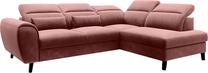 Kampinė sofa Noble Lukso 24, rožinė sp., dešininė, 201 x 255 cm x 100 cm