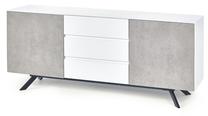 Komoda, balta sp./pilka sp., 75 cm x 180 cm x 45 cm