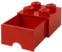 Daiktadėžė LEGO® Storage Brick Drawer 4 40051730, 6 l, raudona sp., 25 x 25 x 17 cm