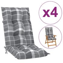 Kėdžių pagalvėlė VLX Check Pattern 314276, pilka sp., 120 cm x 50 cm, 4 vnt.