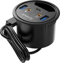 USB šakotuvas Orico DESK-2U1C-V1-BK-BP