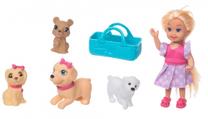 Кукла Happy Girl Dog Walker, 11 см, многоцветный