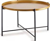 Kavos staliukas Gift Decor, aukso sp./juoda sp., 76.5 cm x 76.5 cm x 46 cm