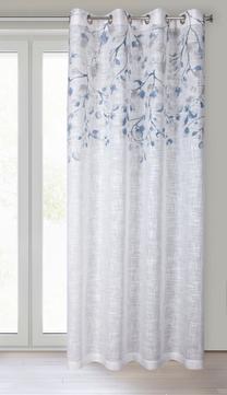 Nakts aizkari ZKNR-02, balts krās./zila krās./pelēka krās., 140 cm x 250 cm