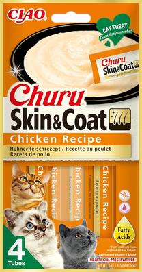 Skanėstas katėms Inaba Ciao Churu Skin & Coat, vištiena, 0.67 kg, 48 vnt.