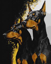 Tapymas pagal skaičius Ideyka Loyal Dobermans 1IDKH6524, balta sp./įvairių spalvų