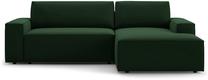 Kampinė sofa - lova Micadoni Jodie Bluvel 78, juoda sp./žalia sp., dešininė, 246 x 151 cm x 86 cm