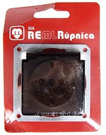 Kištukinis lizdas Reml 2000 221055029, su įžeminimu, šviesiai ruda sp.