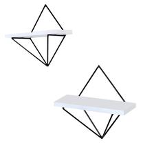 Sieninė lentyna Wallity Wall Shelf WR047, balta sp./juoda sp., 30 cm x 22 cm x 14 cm