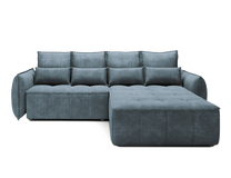 Kampinė sofa - lova Campo Toscany 40, mėlyna sp., dešininė, 196 x 265 cm x 88 cm