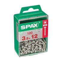 Koka skrūve, universāls Spax, 3.5 x 12 mm, balta krās., 100 gab.