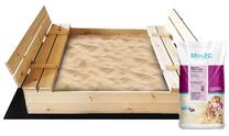 Smėlio dėžė su smėliu 4IQ + 250kg sand, 120 x 120 cm, 300 kg