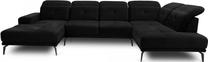 Kampinė sofa Bretan Lukso 10, juoda sp., dešininė, 205 x 350 cm x 107 cm