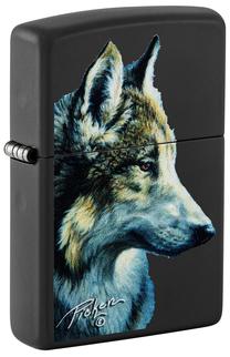 Зажигалка Zippo Linda Picken Wolf Head 48598, черный цв.
