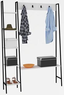 Drabužių kabykla su lentyna Kalune Design Marken 495SSE1403, 180 cm, balta sp.