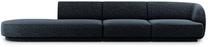 Sofa Micadoni Home Miley Chenille 4 Seats, tamsiai mėlyna sp., kairinė, 302 x 85 cm x 74 cm