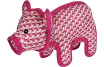 Rotaļlieta sunim, plīša manta Flamingo Strong Stuff Pig 521035, 26 cm, rozā krās.