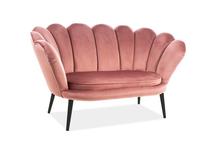 Sofa Magnolia 2, juoda sp./rožinė sp., 85 x 152 cm x 87 cm