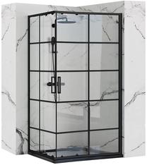 Dušo kabina Rea Concept REA-K6389, kvadratinė, be padėklo, 80 cm x 100 cm x 190 cm, juoda sp./skaidrus