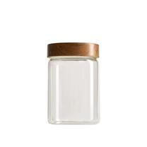 Pārtikas uzglabāšanas konteiners Homla Woodly 006547, 0.85 l, caurspīdīga krās./brūna krās.