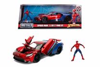 Prekė su pažeista pakuote. Transporto priemonė su figūrėle Jada Toys Marvel Spiderman 2017 Ford GT, 1:24, mėlyna sp./raudona sp.