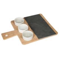 Serviravimo rinkinys Secret de Gourmet 150083, balta sp./buko sp./juoda sp., keramika/bambuko pluoštas/akmuo