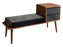 Suoliukas su batų lentyna Kalune Design Fiume, antracito sp./riešuto sp., 45 cm x 120 cm x 40 cm