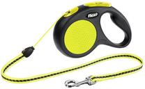 Automatinis pavadėlis Flexi New Classic Neon, juoda sp./geltona sp., M