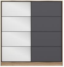Skapis Kalune Design Kale 3979, antracīta krās./gaiši brūna krās., 52 cm x 180 cm x 210 cm, ar spoguli