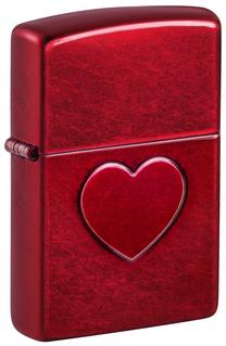 Šķiltava Zippo Stamped Heart Design 46588, sarkana krās.