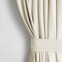 Naktinė užuolaida, su raiščiu Restilo Velvet Pleat, kreminė sp., 140 cm x 270 cm