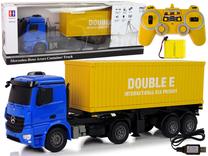 Rc sunkvežimis Double E Mercedes Arocs, 1:20, mėlyna sp./geltona sp.