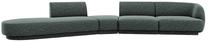 Modulinė sofa Micadoni Miley Haga78, žalia sp., kairinė, 372 x 160 cm x 70 cm