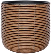 Gėlių vazonas Home4you Wicker 38086, plastikinis/metalas, Ø 35 cm, ruda sp.