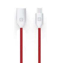 Evelatus TPC06 Neilona Pīts cinkota konektora USB uz USB-C Datu & PD 20W uzlādes kabelis 1m Sarkans