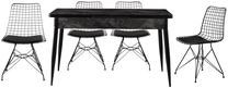 Stalas išskleidžiamas Kalune Design Kelebek 1242, juoda sp., 130 - 160 cm x 80 cm x 79 cm