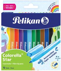 Flomasteriai Pelikan Colorella Star, vienpusiai, 12 vnt.