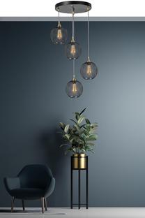 Valgusti rippuv Opviq Chandelier Jupiter 8721-4, E27, must v. / must v.