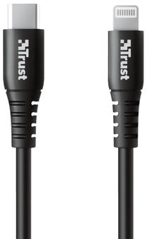 Laidas Trust 1M/23569, USB Type C/Lightning, 100 cm, juoda sp., 60 W